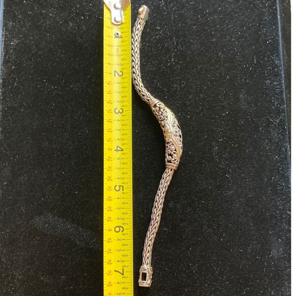 Rare John Hardy Lava Blue Elliptical Station Bracelet Sterling Silver 18K Gold - Picture 7 of 12